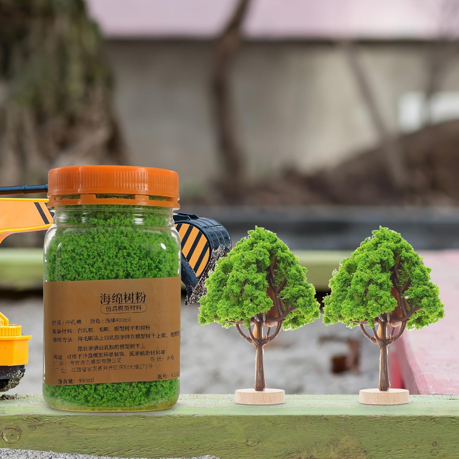 Gadpiparty 400ml Realistic Grass Scatter - Miniature Terrain Powder for Fairy Gardens, Model Railways - Light Green DIY Fake Moss, Flocking for Diorama & Wargaming
