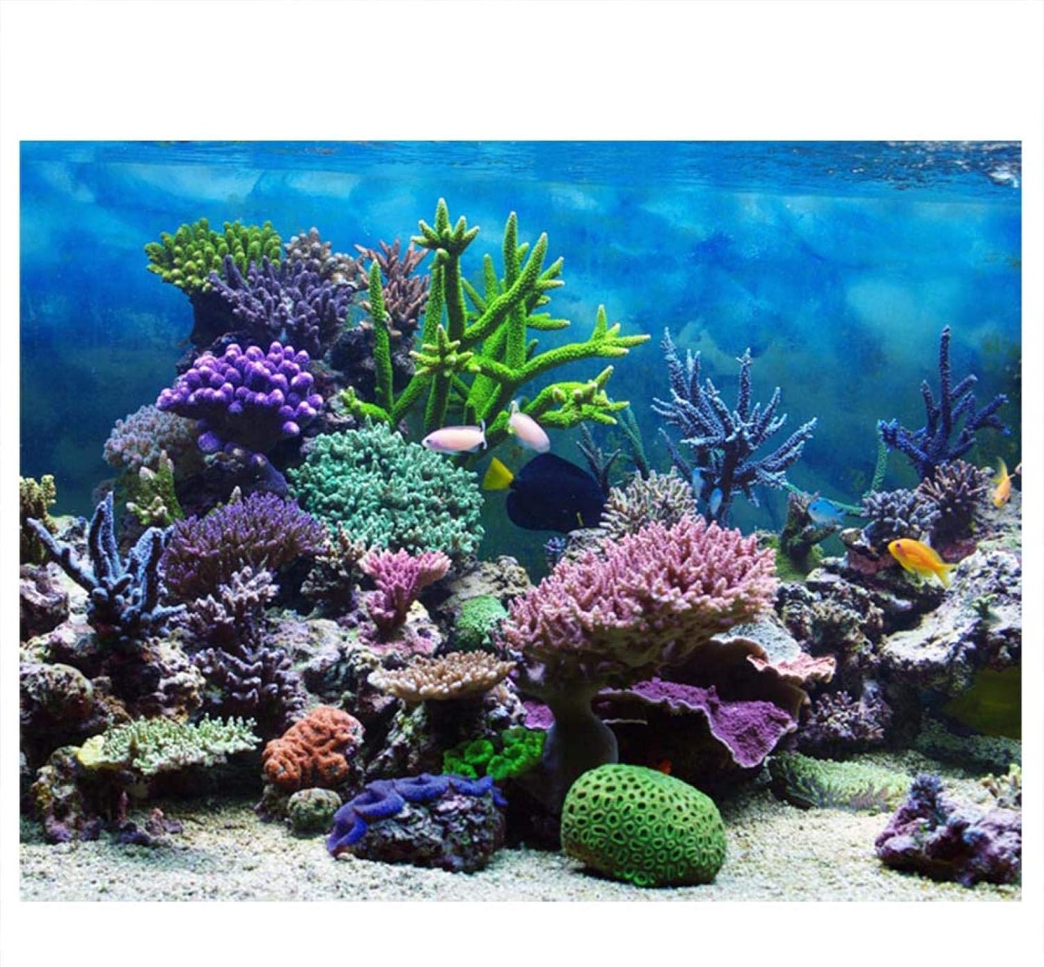 Keenso Fish Background, Beautiful PVC Adhesive 3D Effect Underwater Backdrop Poster Aquarium Wallpaper Sticker Image Decor New(122 * 61cm)