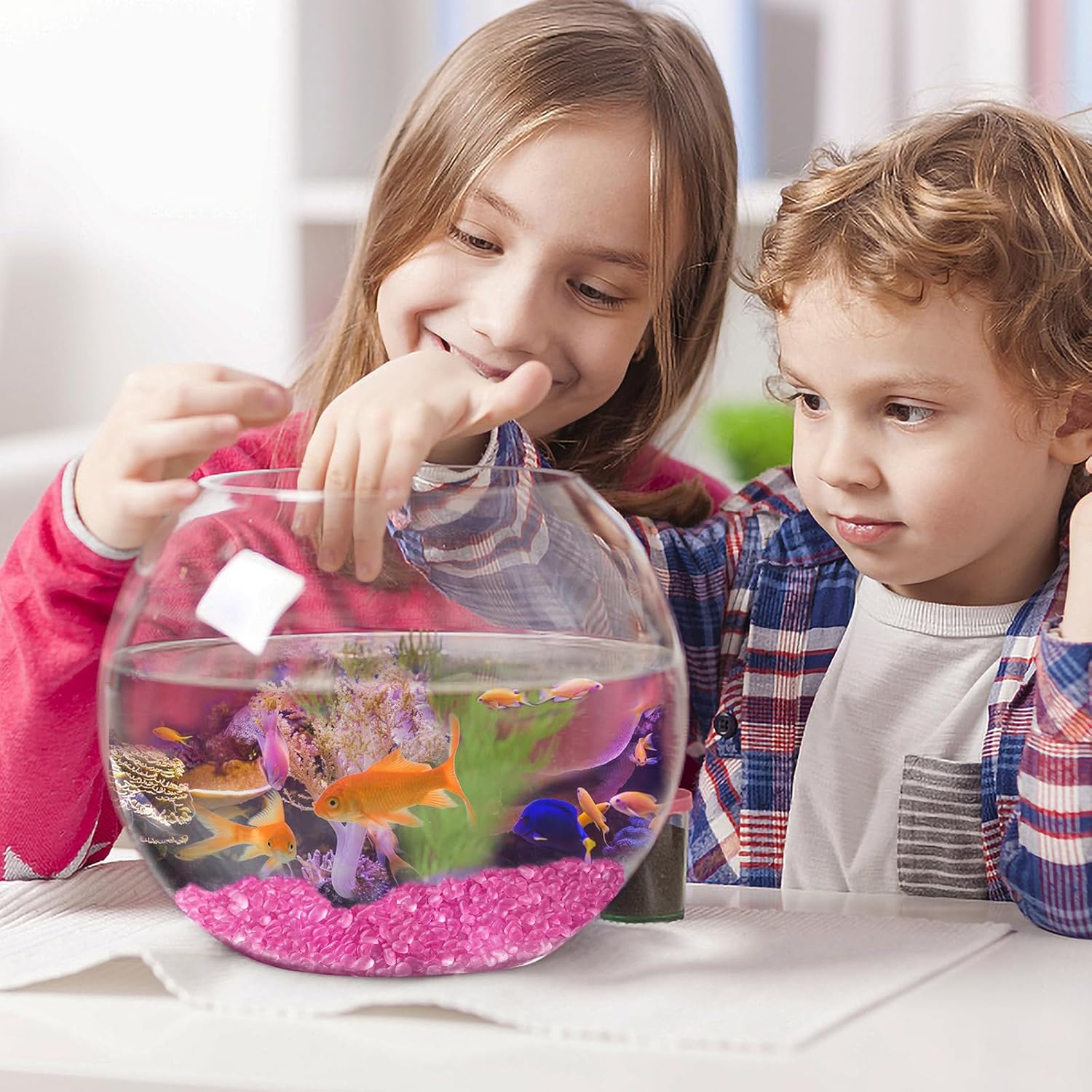 Keedolla Aquarium Rocks Betta Fish Tank Gravel, 8oz Frosted Sea Glass Marbles Gemstones for Vase Fillers, DIY Crafts and Home Decor - Rose Red, 6-9mm