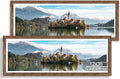 12x36 Picture Frame 2 Packs, Real Glass and Rustic Brown Wood Frame, Display Collage Pictures Twelve 4x6 With Mat or Pennant 12 x 36 Without Mat - Horizontal or Vertical Wall Mounting