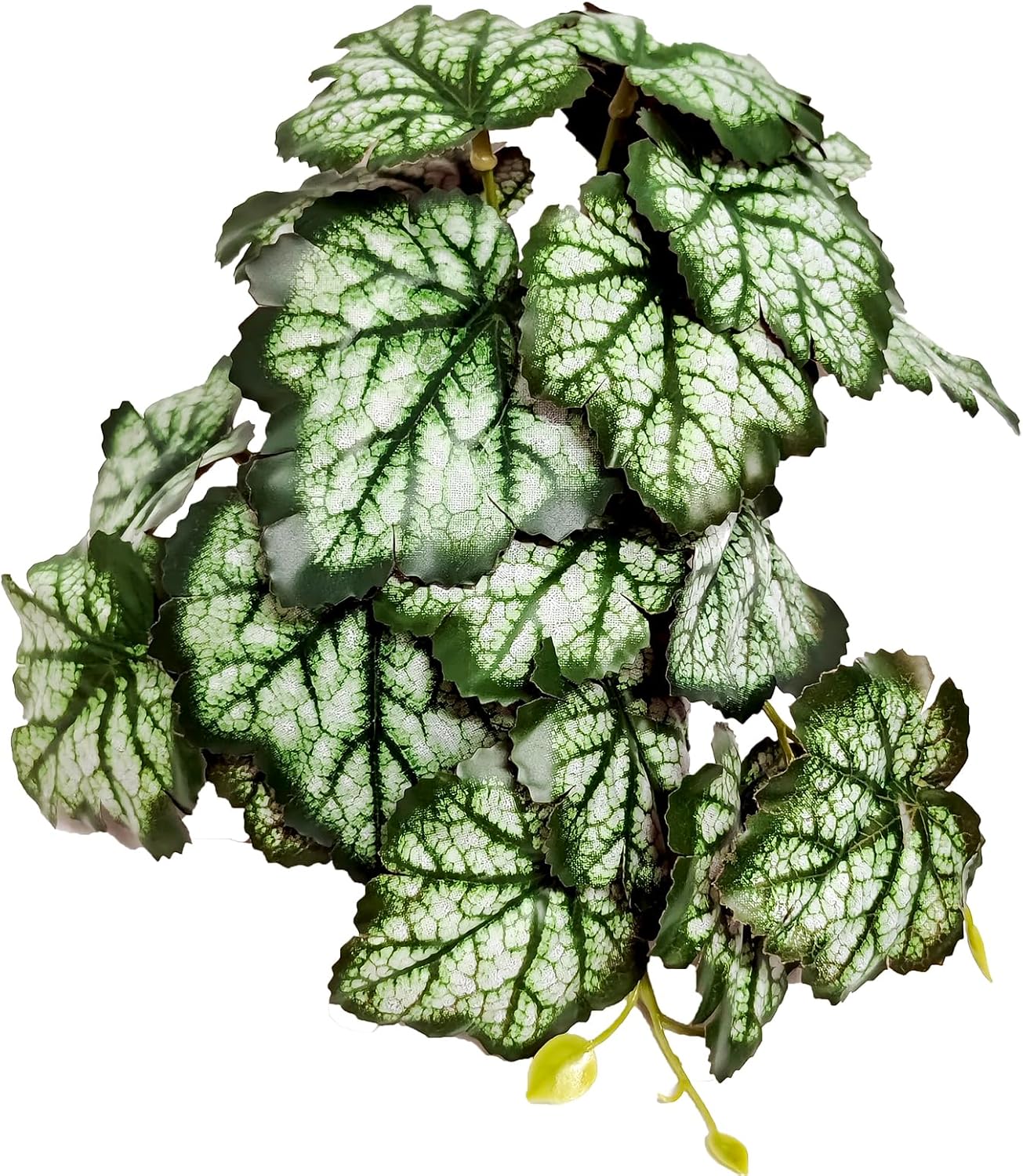 Woyrise Reptile Plants, Terrarium Hanging Plants Vines for Reptile Tank, Amphibian Habitat Leaves Decor with Suction Cups for Bearded Dragon Lizard Snake Gecko Frog Hermit Crab - 2Pack Green Heuchera