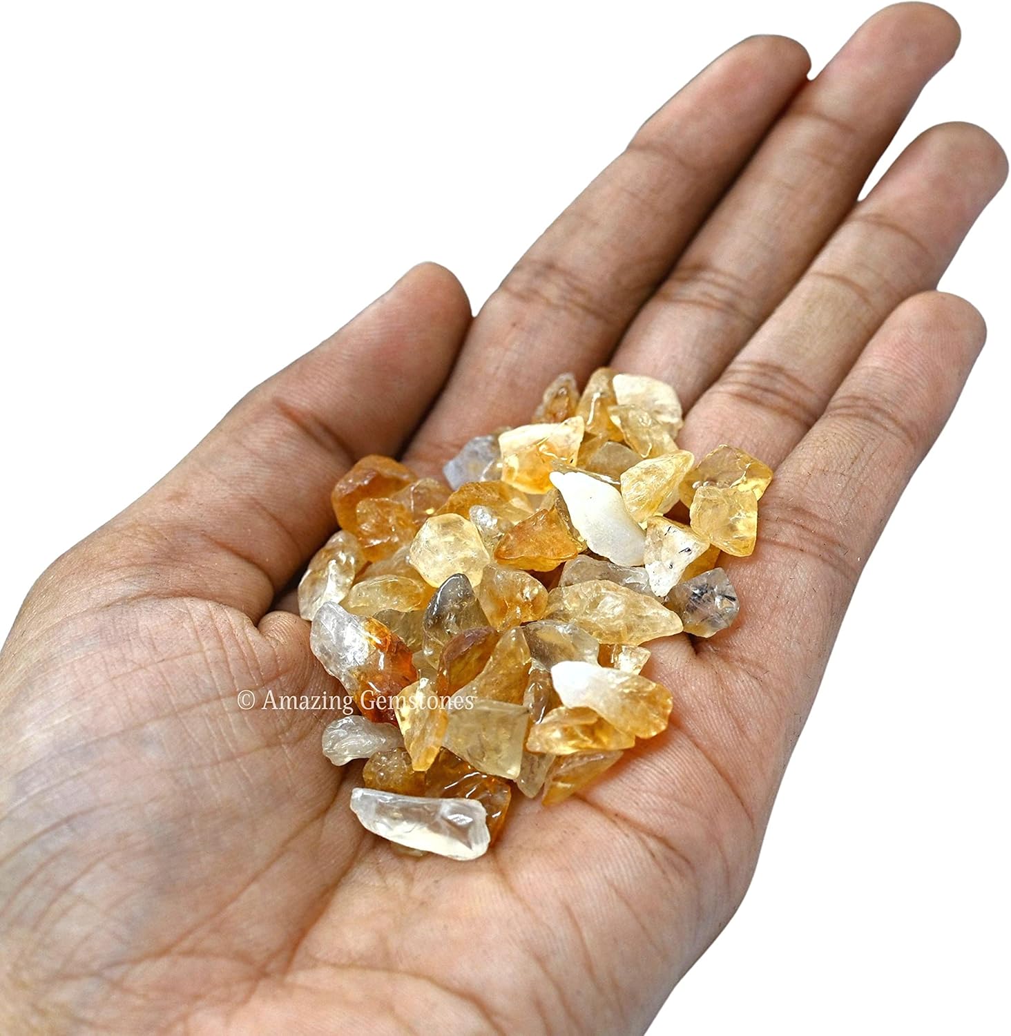 Amazing Gemstone Citrine Crystal Chips Aquarium Gravel Rocks - 1000+ Carat Citrine Chips Bulk Fish Tank Gravel, Small Tumbled Stone Chips and Tiny Crystals for Decoration (Natural AAA Grade Gemstones)