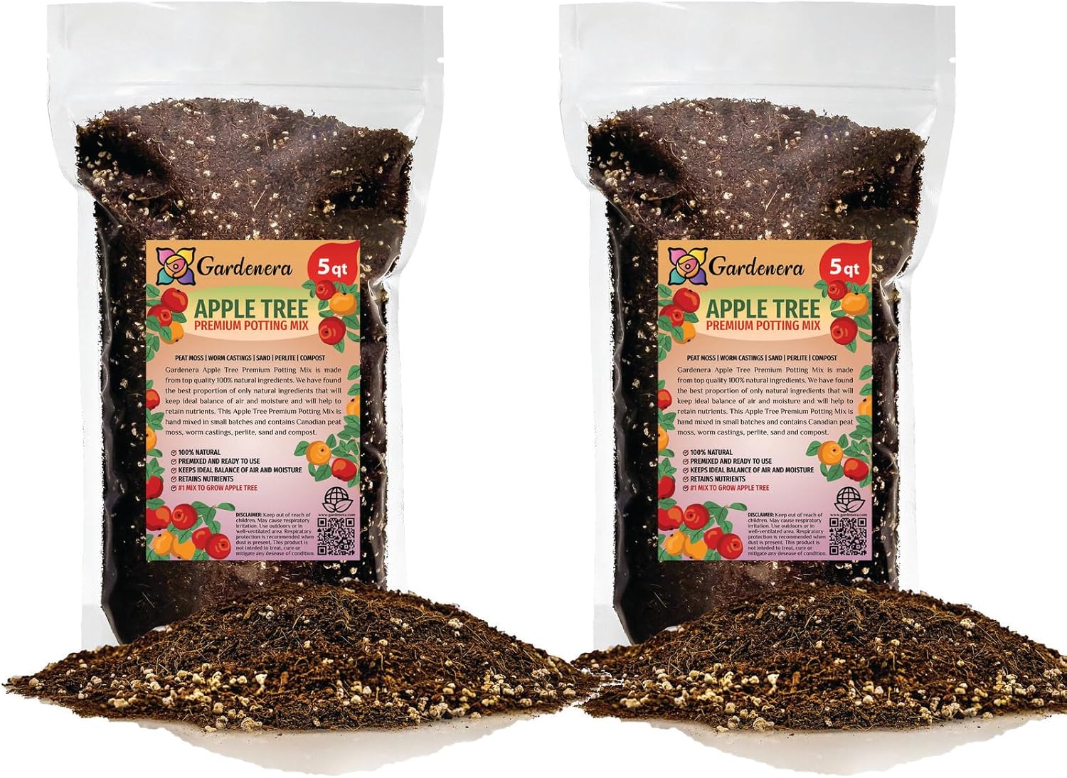 Gardenera Premium Apple Potting Soil Mix - Optimal Nutrient-Rich Blend for Thriving and Juicy Apples - 10 Quart
