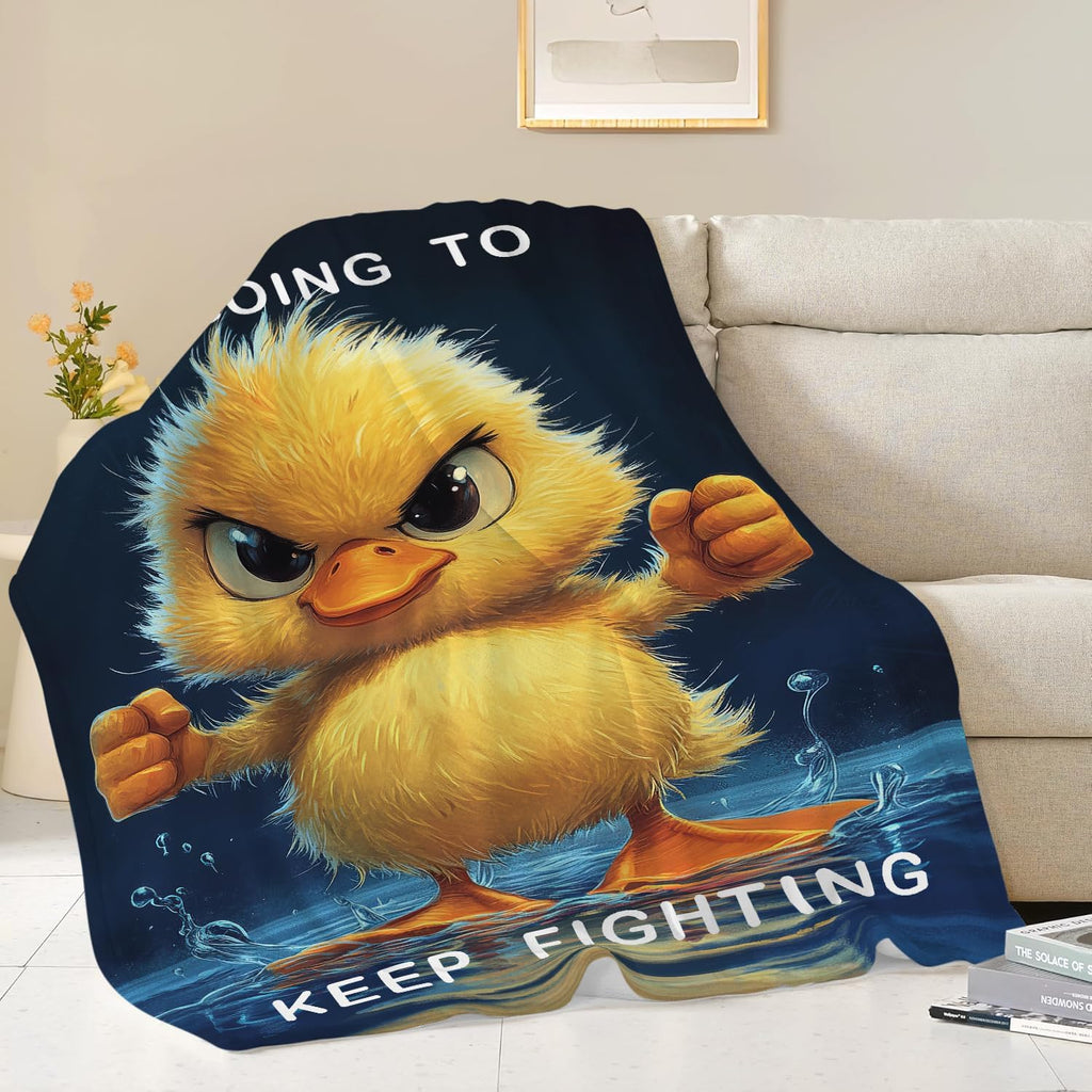 Duck Blanket Funny Cartoon Cute Farm Duck Throw Blanket Gifts for Kids Girls Boys Adults Women Men Super Soft Cozy Plush Fluffy Fuzzy Fleece Blanket Home Decor 60''X80''