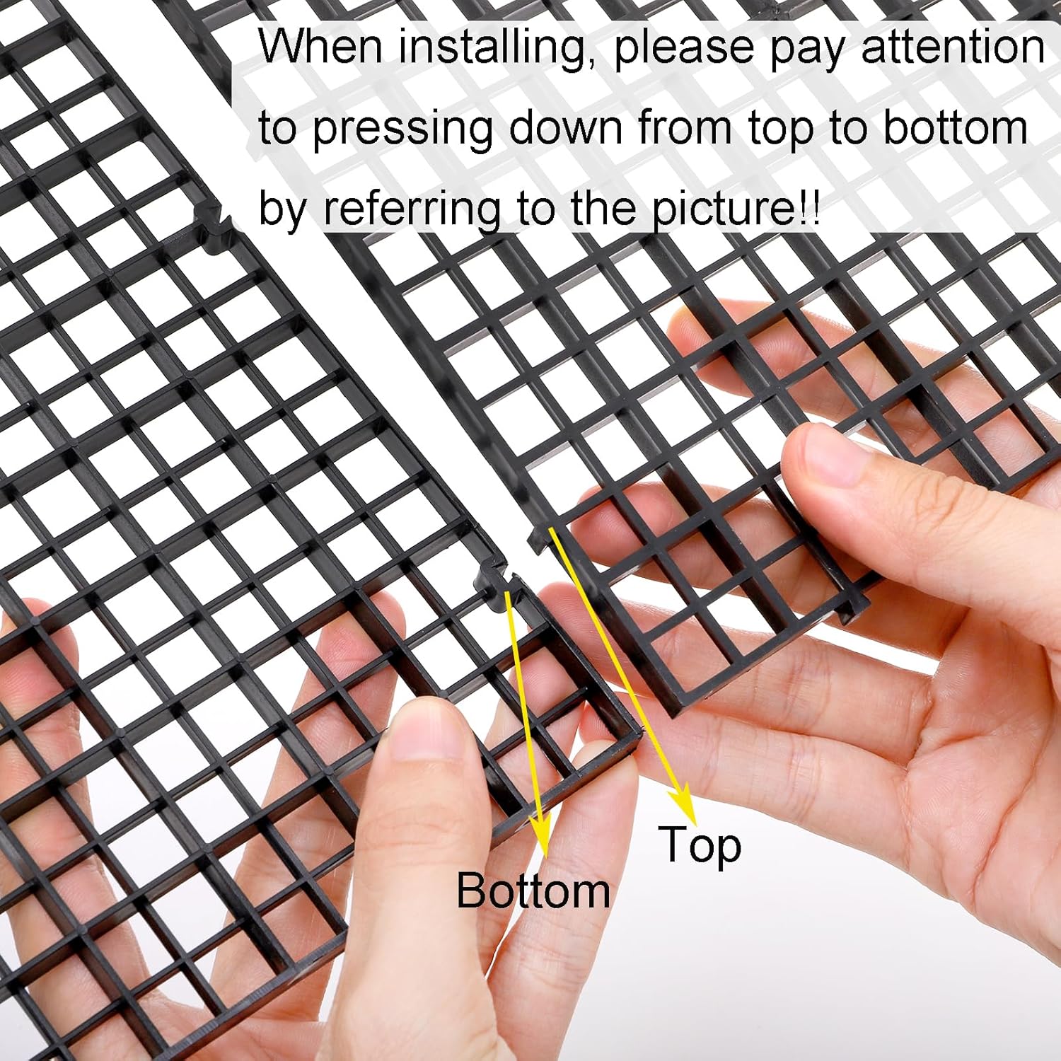 Okllen 12 Pack Aquarium Fish Tank Divider Plastic Egg Crate, Bottom Tray Grid Isolation, Plastic Egg Crate Grid Divider Tray for Mixed Breeding Light Diffuser
