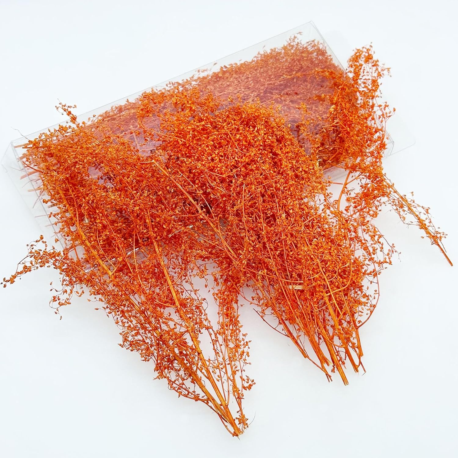 Woohome Static Grass Tuft Long Shrub Vegetation Groups Miniature Shrubs Model Bushes for DIY Model Train Landscape Railroad Scenery, Tangerine Yellow