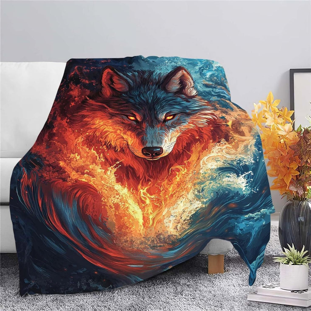 Wolf Throw Blanket Wolf Stuff Gifts for Kids Girls Boys Adults Women Man Soft Cozy Warm Plush Fluffy Fuzzy Fleece Blanket Decor 40''X50''