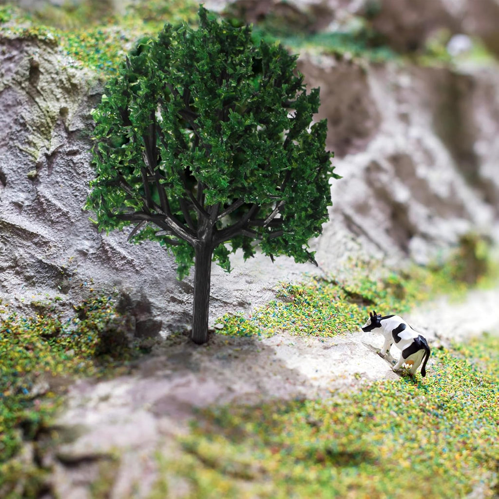 Skylety 35 Pieces Model Trees 1.2-6.3 Inch Mixed Miniature Trees Diorama Supplies Fake Plants Train Scenery Landscape Christmas Village Architecture DIY Crafts(Mixed Green,Multiple Tree)