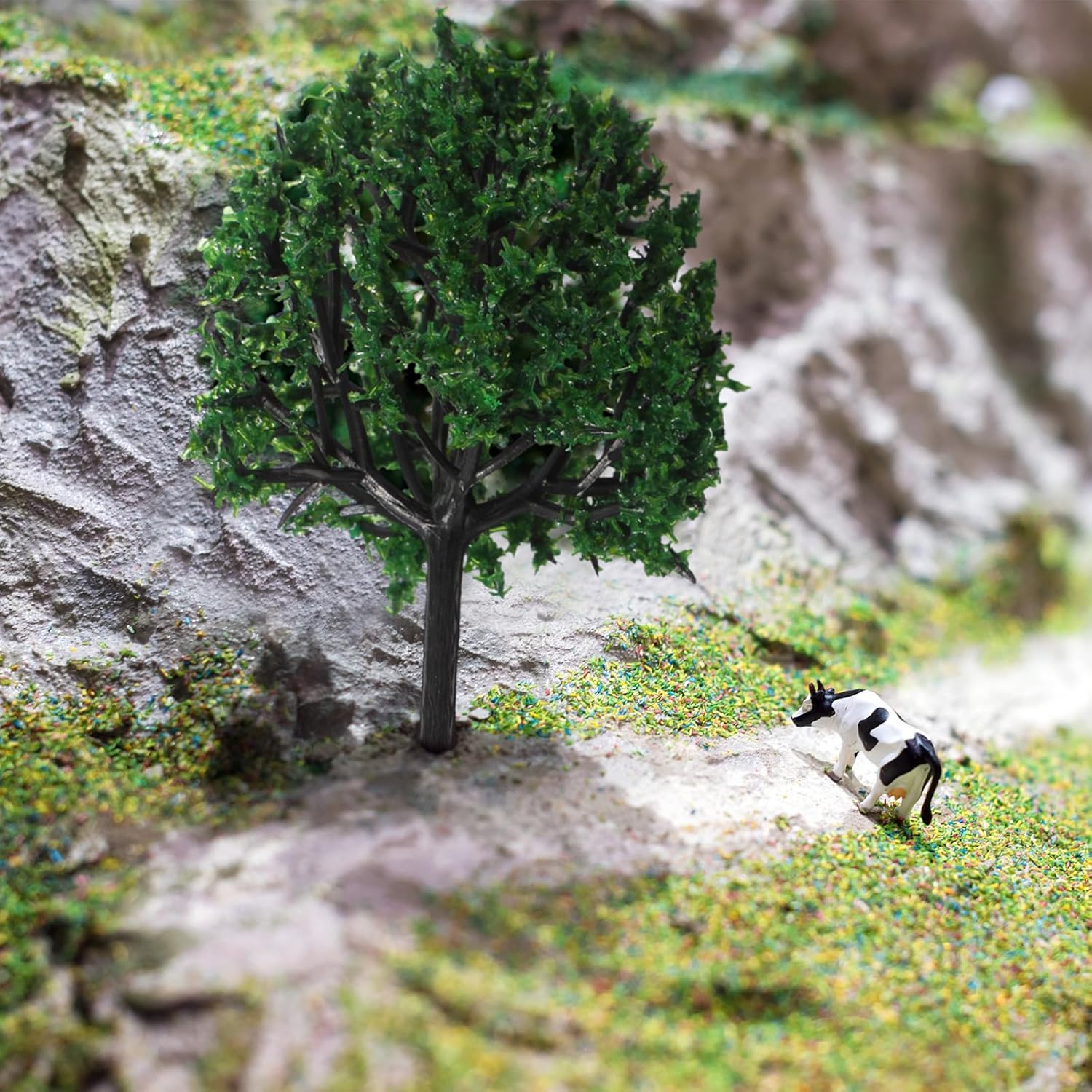 Skylety 35 Pieces Model Trees 1.2-6.3 Inch Mixed Miniature Trees Diorama Supplies Fake Plants Train Scenery Landscape Christmas Village Architecture DIY Crafts(Mixed Green,Multiple Tree)
