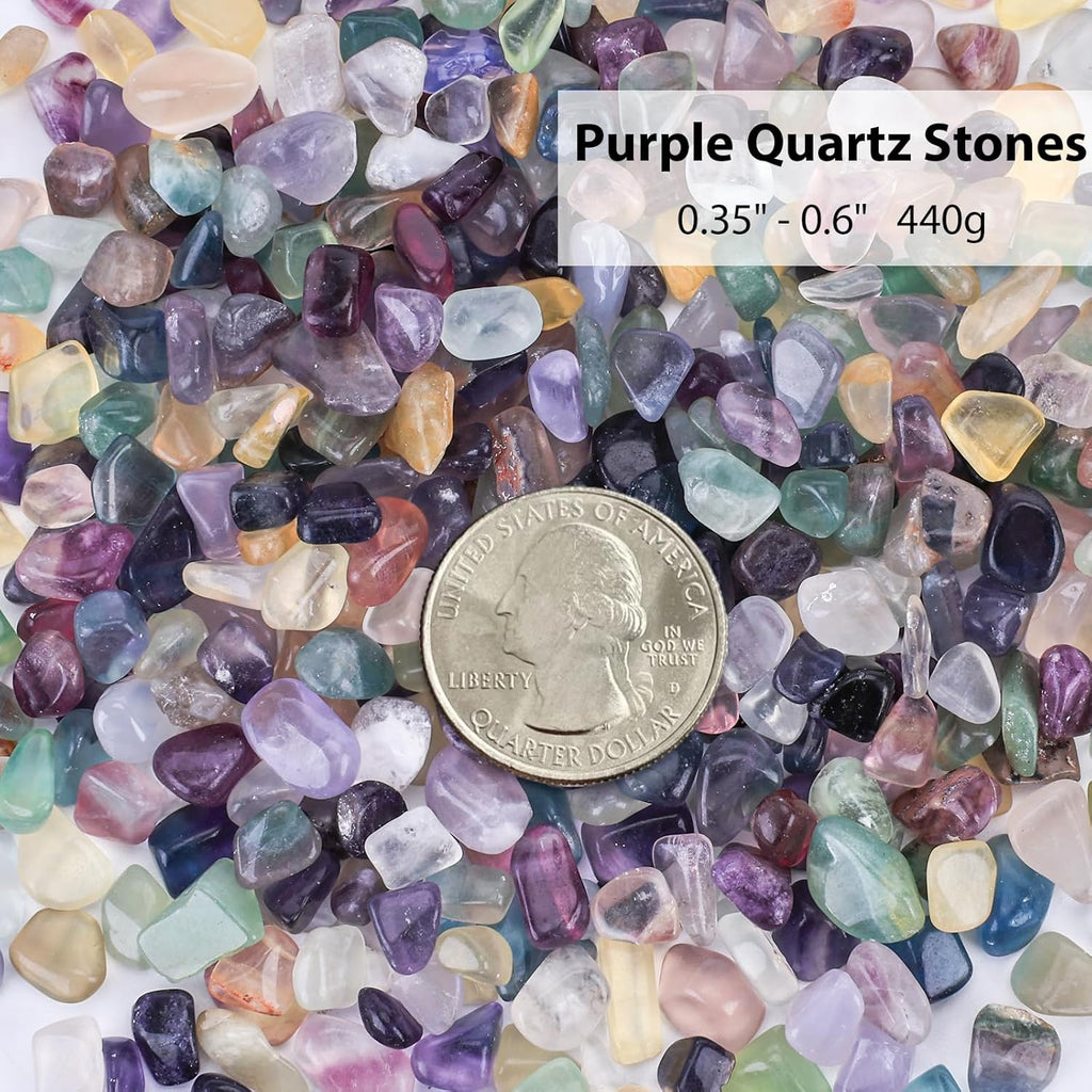JOHOUSE Quartz Crystals, Crushed Chips Tumbled Polished Stones Assorted Irregular Shaped Decorative Rocks Succulent Pebbles for Indoor Plants Aquarium Betta Fish Tank Gravel Vase Filler DIY Crafts 1LB