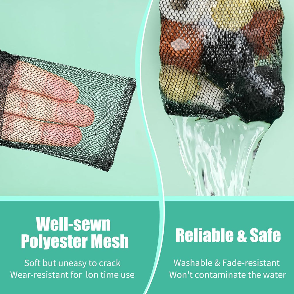 AQUANEAT 10pcs Aquarium Filter Media Bags, Fish Tank Coarse Mesh Bags with Plastic Zipper for Activated Carbon (3" x 4")