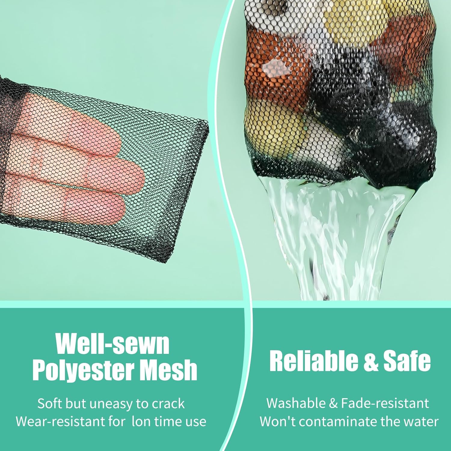AQUANEAT 10pcs Aquarium Filter Media Bags, Fish Tank Coarse Mesh Bags with Plastic Zipper for Activated Carbon(3" x 8")