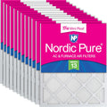 Nordic Pure 20x25x1 (Actual Size: 19 1/2 x 24 1/2 x 3/4) Tru Mini Pleat MERV 13 AC Furnace Air Filters – 2.5X More Media for Longer-Lasting, High-Efficiency Filtration - 12 Pack