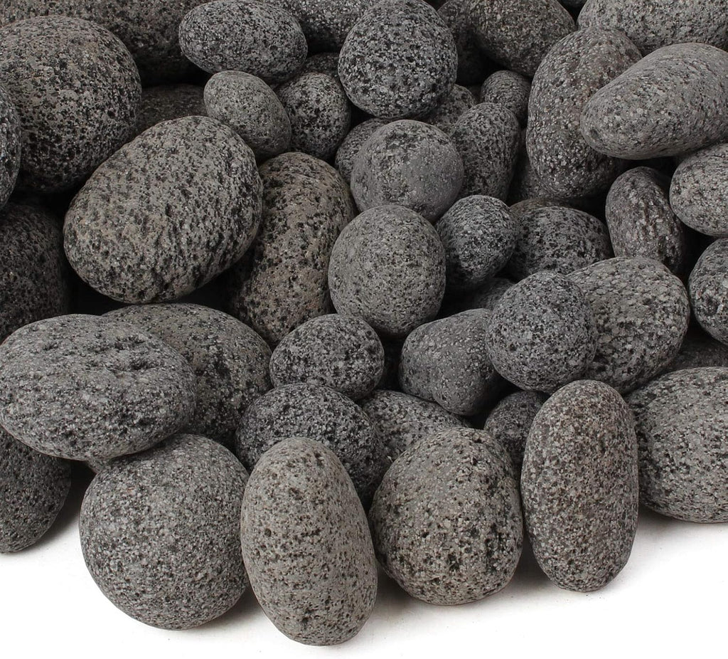 Lava Rock - 25-Pound Tumbled Lava Stones - 2" Black/Gray Lava Pebbles - Volcanic Rock - Landscaping Rocks - Medium