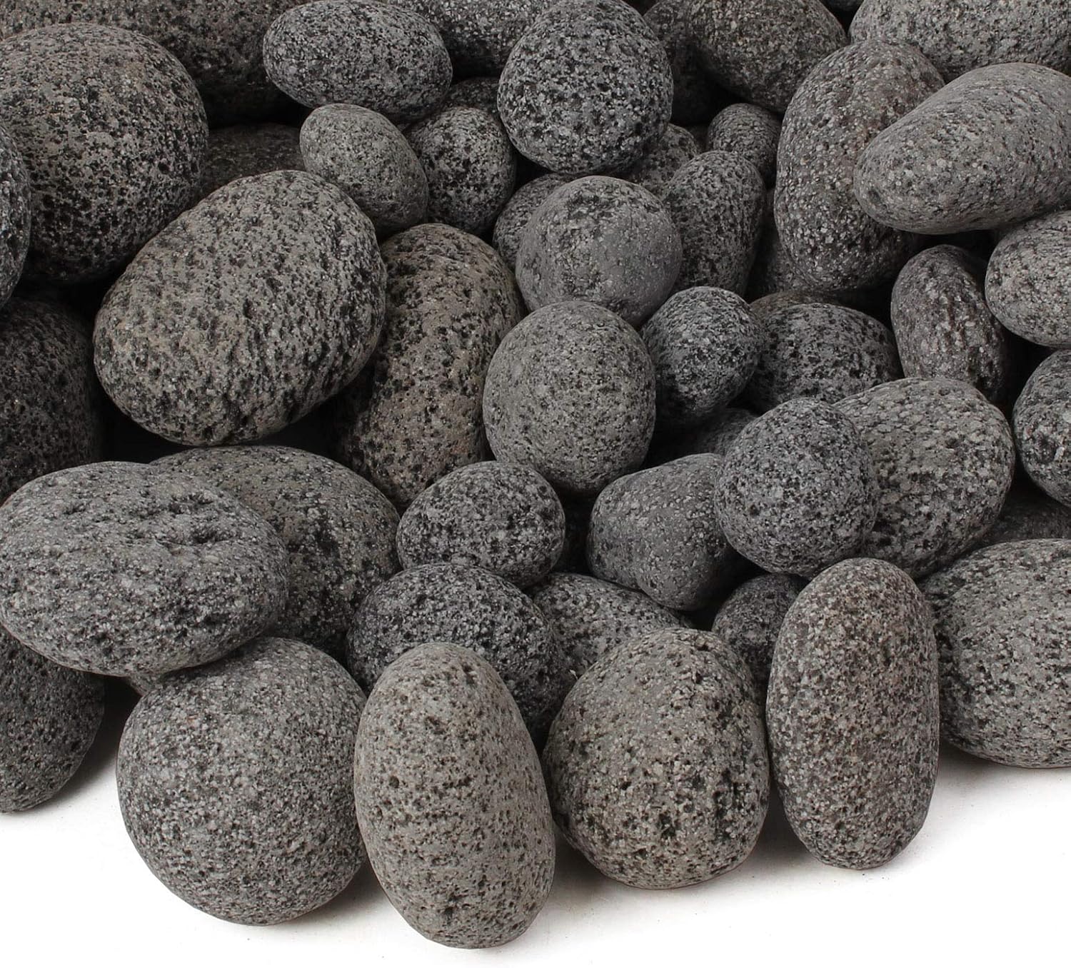 Lava Rock - 25-Pound Tumbled Lava Stones - 2" Black/Gray Lava Pebbles - Volcanic Rock - Landscaping Rocks - Medium