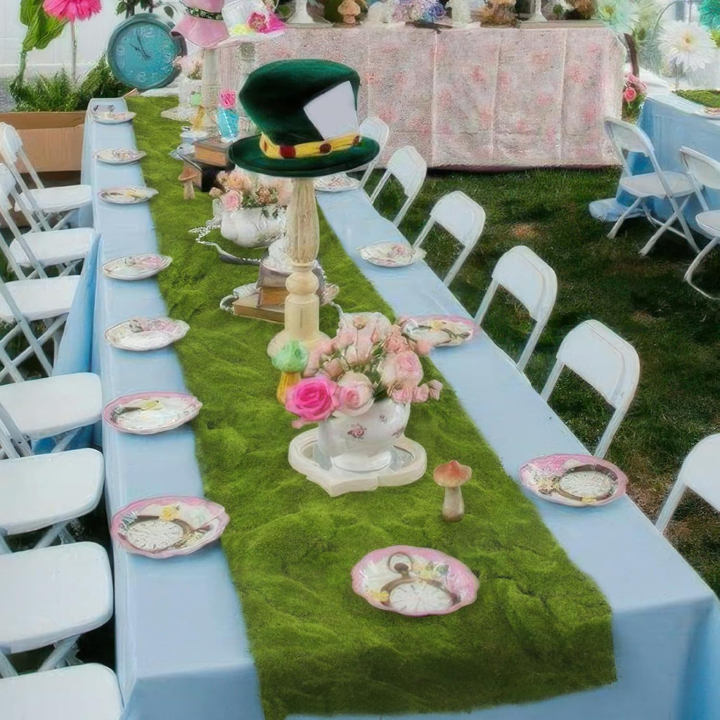 FAICOIA Fake Moss Table Runner Green Moss Roll for Fairy Gardens Grass Wedding Woodland Table Decor Artificial Moss for Indoor Plants Crafts 20" x 79" Green Moss for Decorating Wall 50 x 200cm