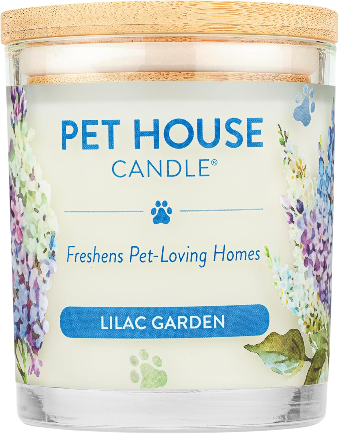 One Fur All Pet House Candle Plant-Based/Soy - Clean Burning Scented, Long Lasting Pet Odor Candle for Home - Lilac Garden