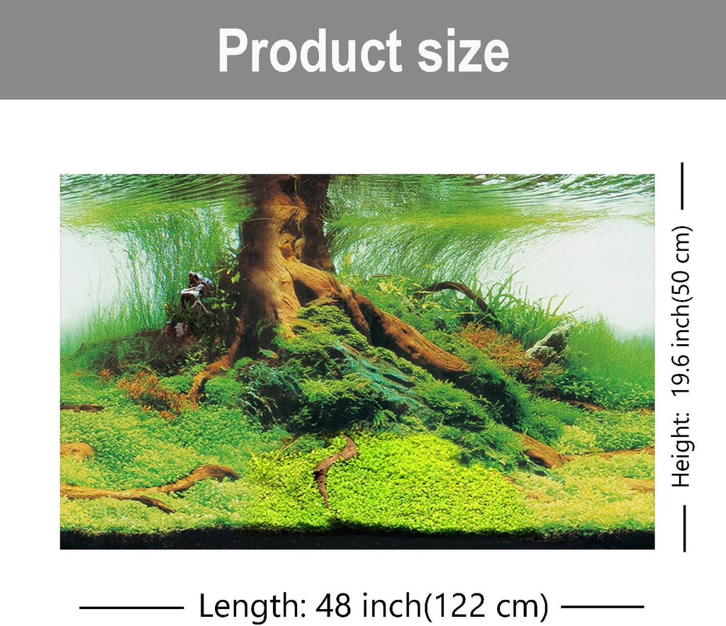 ELEBOX 3D Aquarium Background Double Sides Fish Tank Wallpaper Background Blue Sky Sea & Aquatic Plant Poster