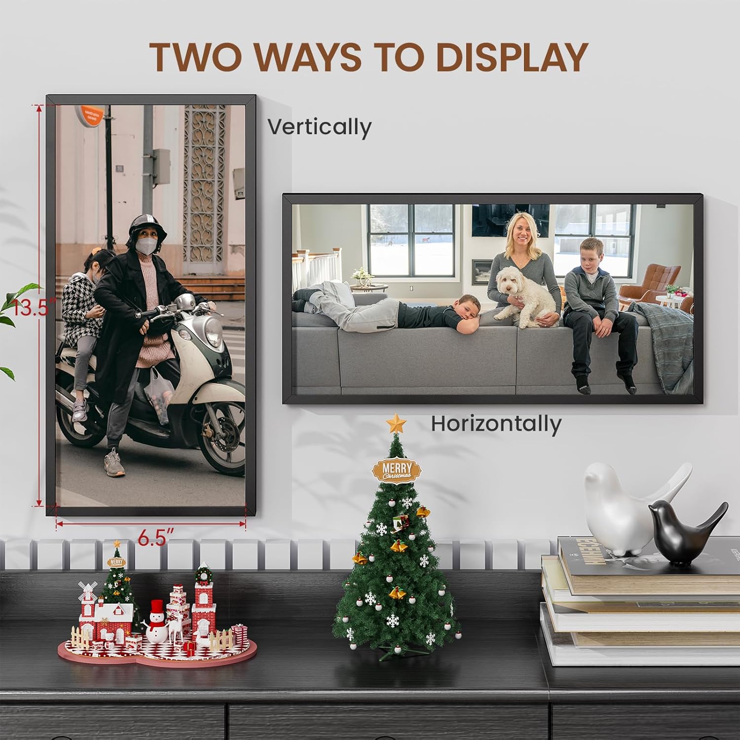 Heimlove 7x14 Metal Picture Frame,Black Aluminum Photo Frames-Real Tempered Glass,Mounting Horizontally or Vertically Decor for Wall-1Pack