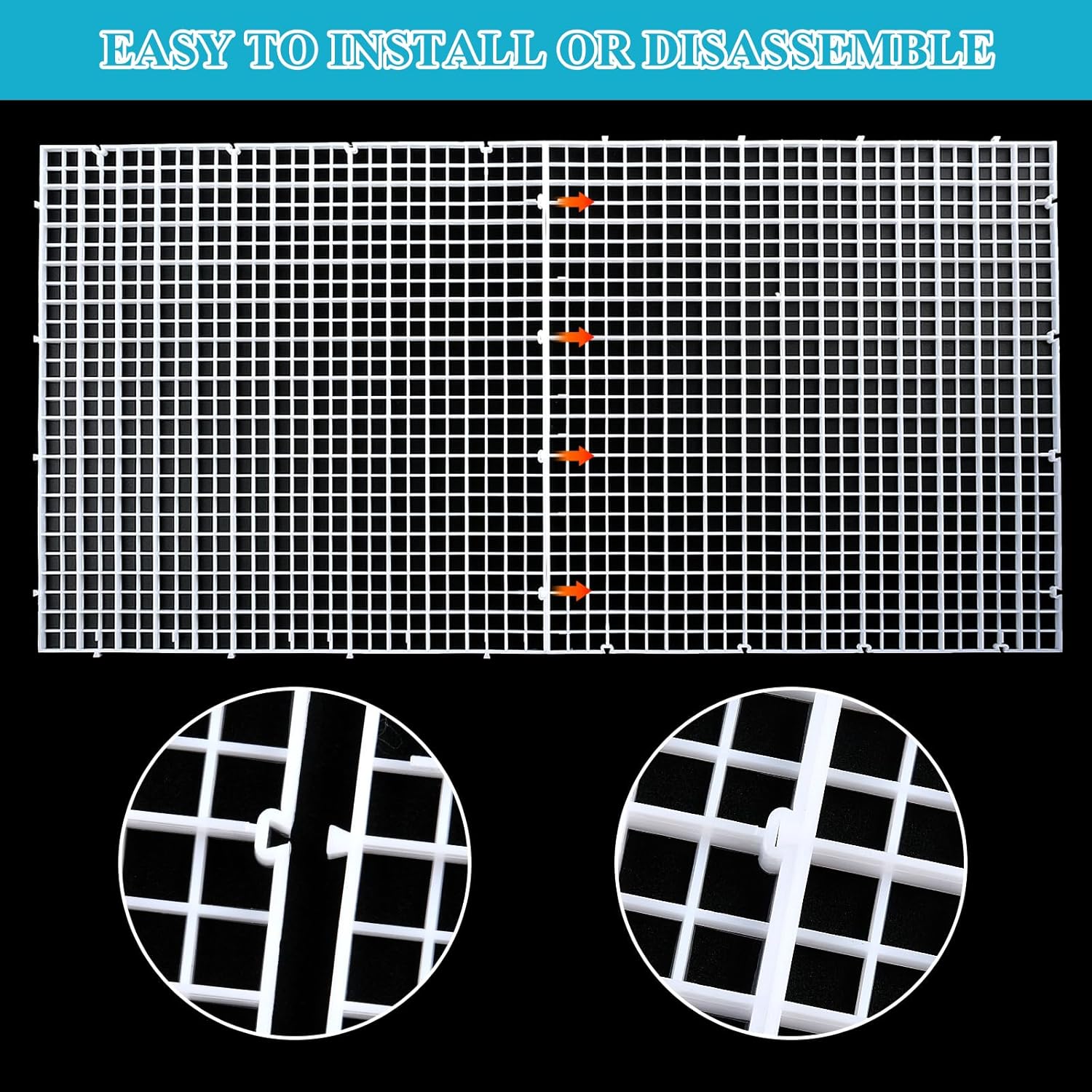 Supkiir 14pcs Aquarium Fish Tank Divider, Plastic Grate Isolation Board Partition, White Aquarium Filter Bottom Tray Egg Crate Light Diffuser Grid Panel