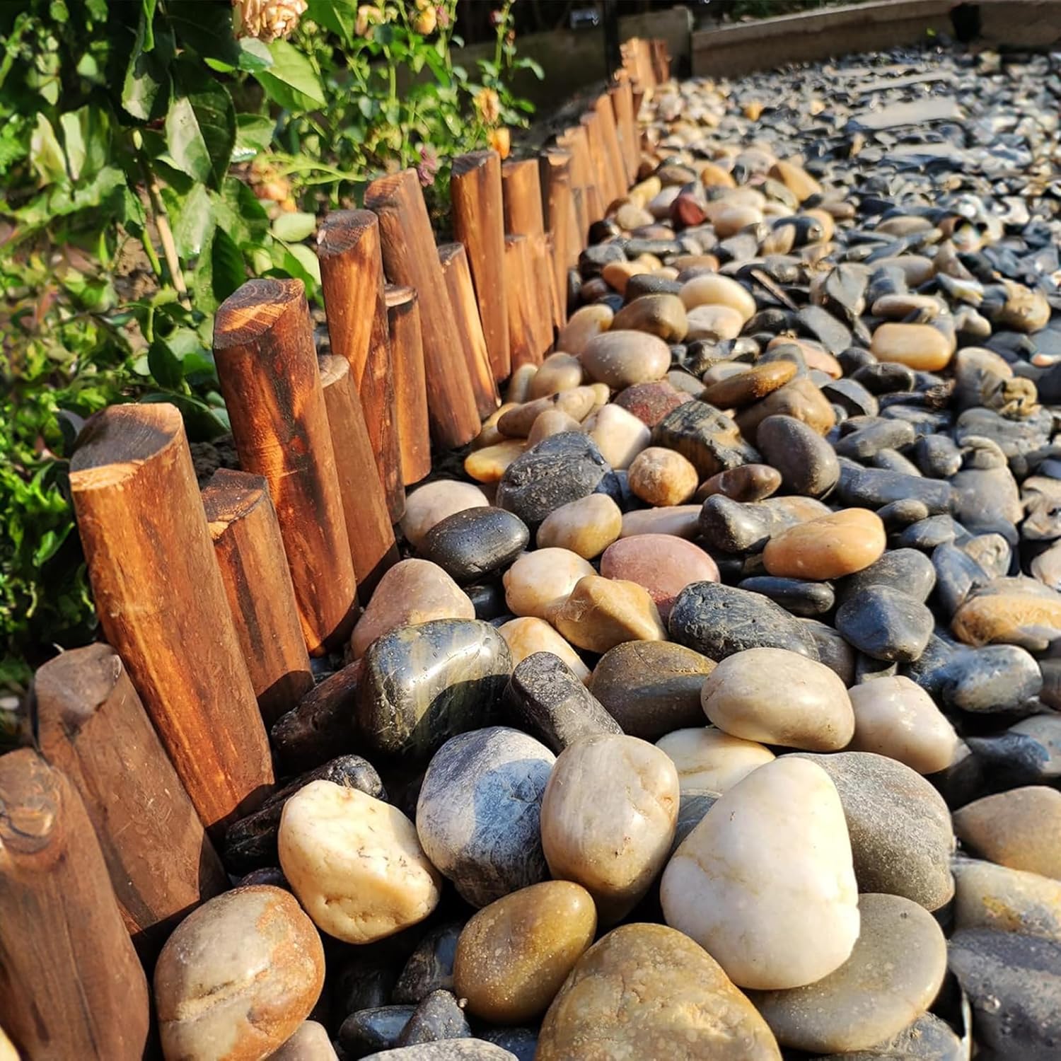 Large River Rocks 20lbs, 2-3 Inch Pebbles for Plants, High Polished Natural Decorative Stones for Aquarium Vase Filler Fish Tank Landscaping Garden, Mixed Color
