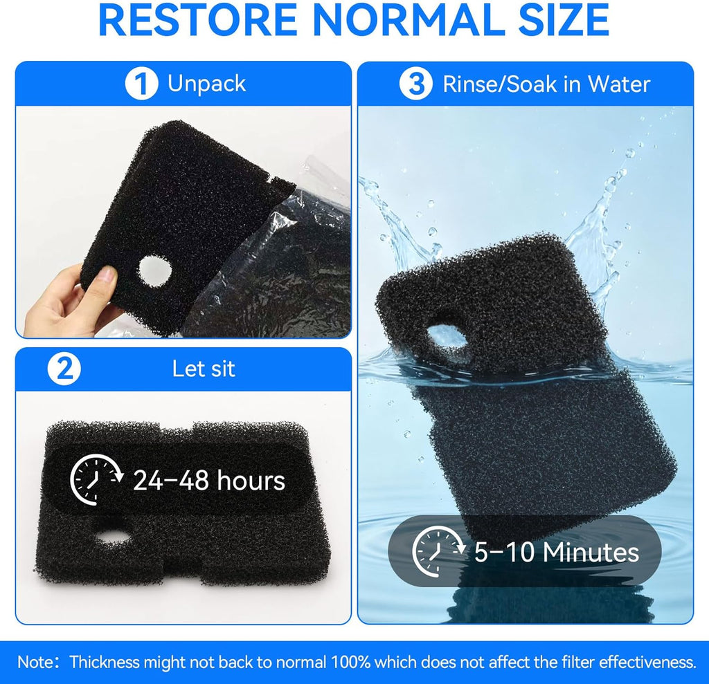 Canister Filter Media Replacement for Penn Plax Cascade 1200/1500 CCF4UL/CCF5UL Replacement Canisters Filters Bio Sponges for Aquariums Fish Tank Turtle Tank Filter Parts 2-Pack Black