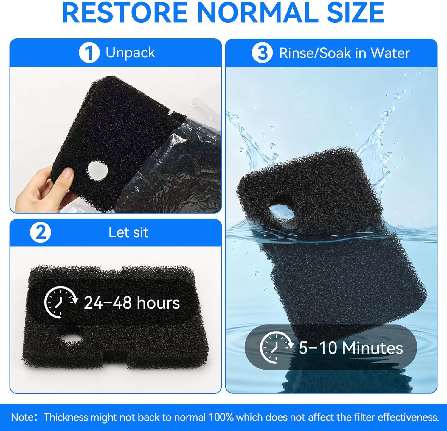 Canister Filter Media Replacement for Penn Plax Cascade 1200/1500 CCF4UL/CCF5UL Replacement Canisters Filters Bio Sponges for Aquariums Fish Tank Turtle Tank Filter Parts 2-Pack Black
