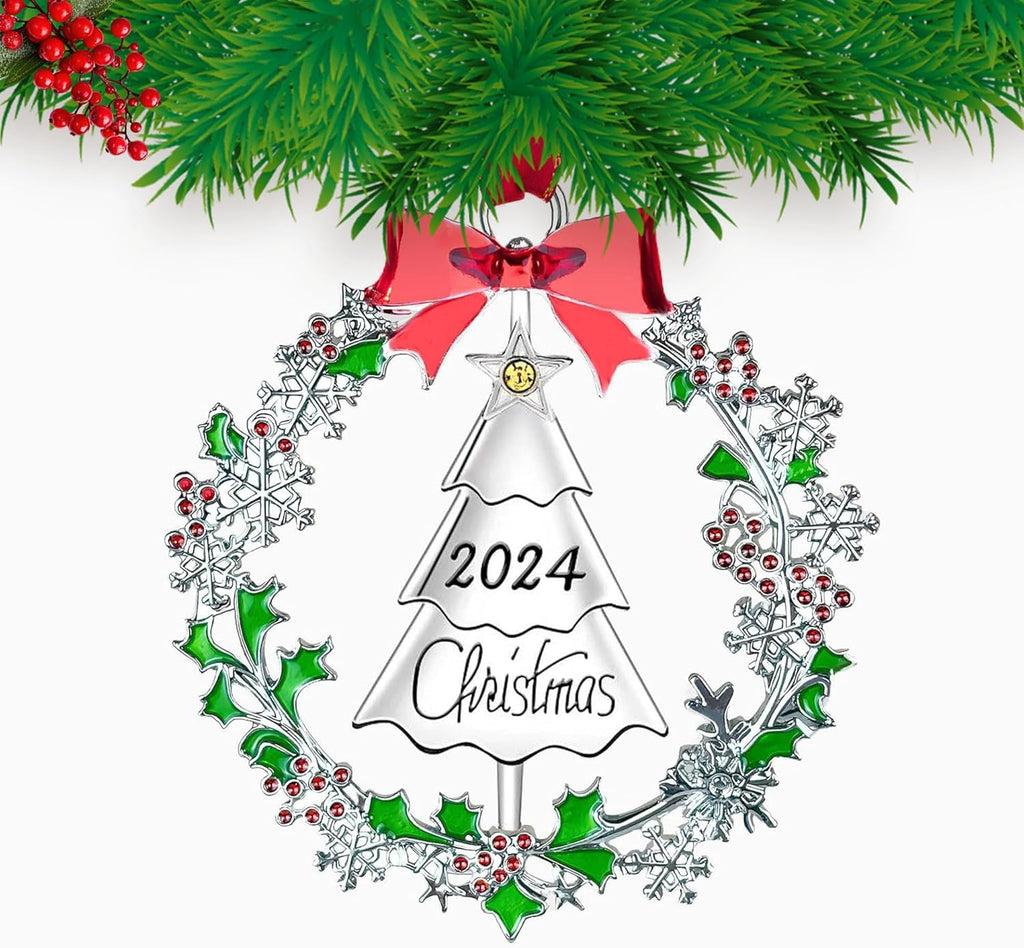 Christmas Ornaments,Xmas Decorations Keepsake Pendant, Christmas Tree Ornament Handcrafted Metal DIY Hanging Craft Collectibles for Xmas Trees Home Party Party Gifts (Tree)