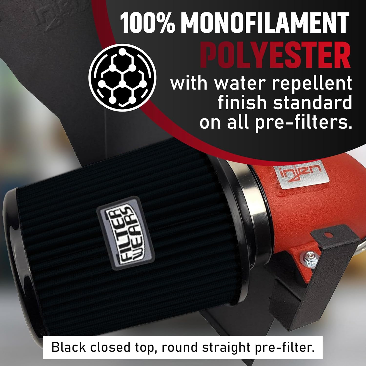 FILTERWEARS Pre-Filter F205K For Injen Air Filter X-1021-BB X-1021-BR X-1026-BB, Hydroshield X-1037