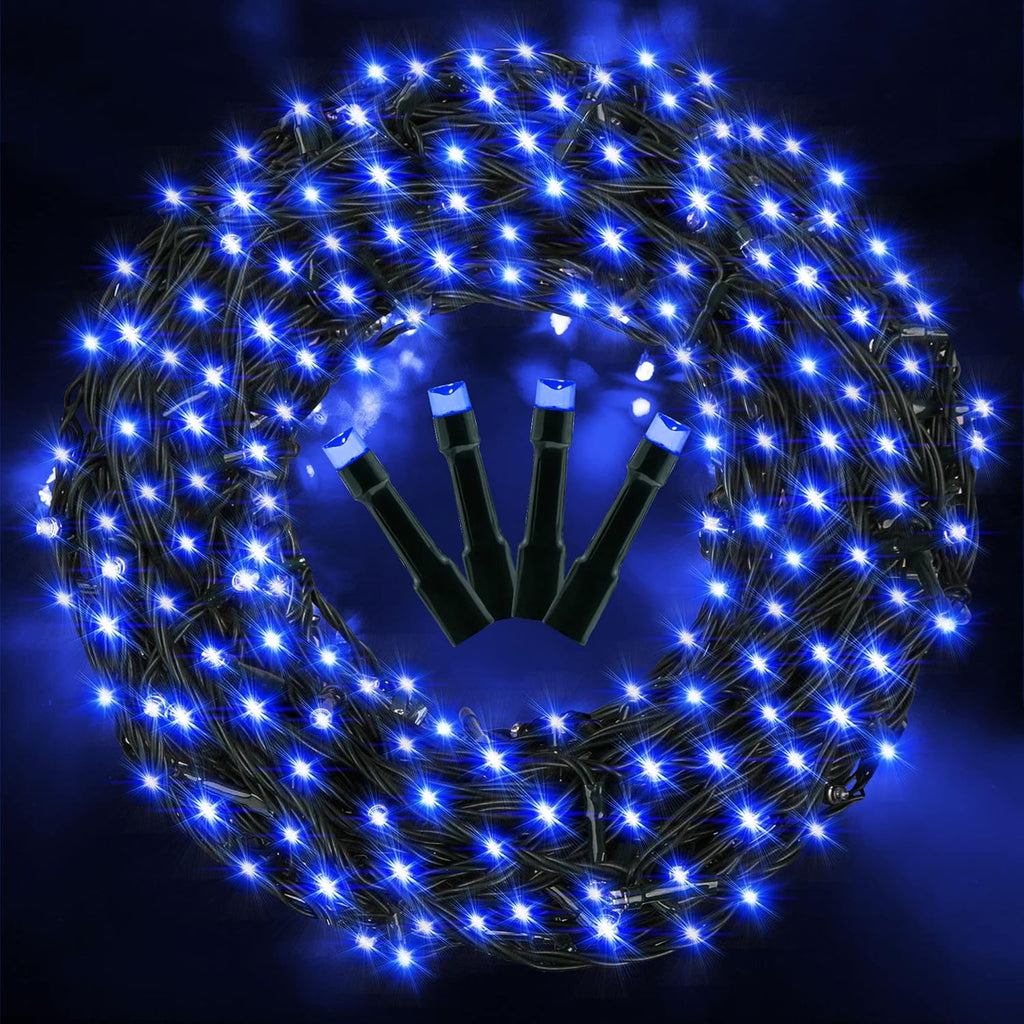 AmyHomie Blue Christmas Lights, 108Ft 300LED Halloween String Lights Outdoor Waterproof, End-to-End Indoor Fairy Decorative Lights for Wedding, Party, Christmas Decor
