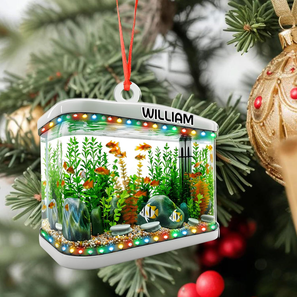 Personalized Aquarium Fish Tank Ornament, Fishes Christmas Ornament, Underwater Aquarium Ornament, Aquarium Decorations for Fish Tank, Gift for Ocean Lovers, Scuba Divers (FT7)
