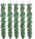 mizii 5 Packs 390" Artificial Vines Willows Garland Fake Vine Italian Ruscus Silk Green Leaves Faux Plants Greenery Decoration for Bedroom Room Wall Party Table Centerpieces Wedding Arch Decor