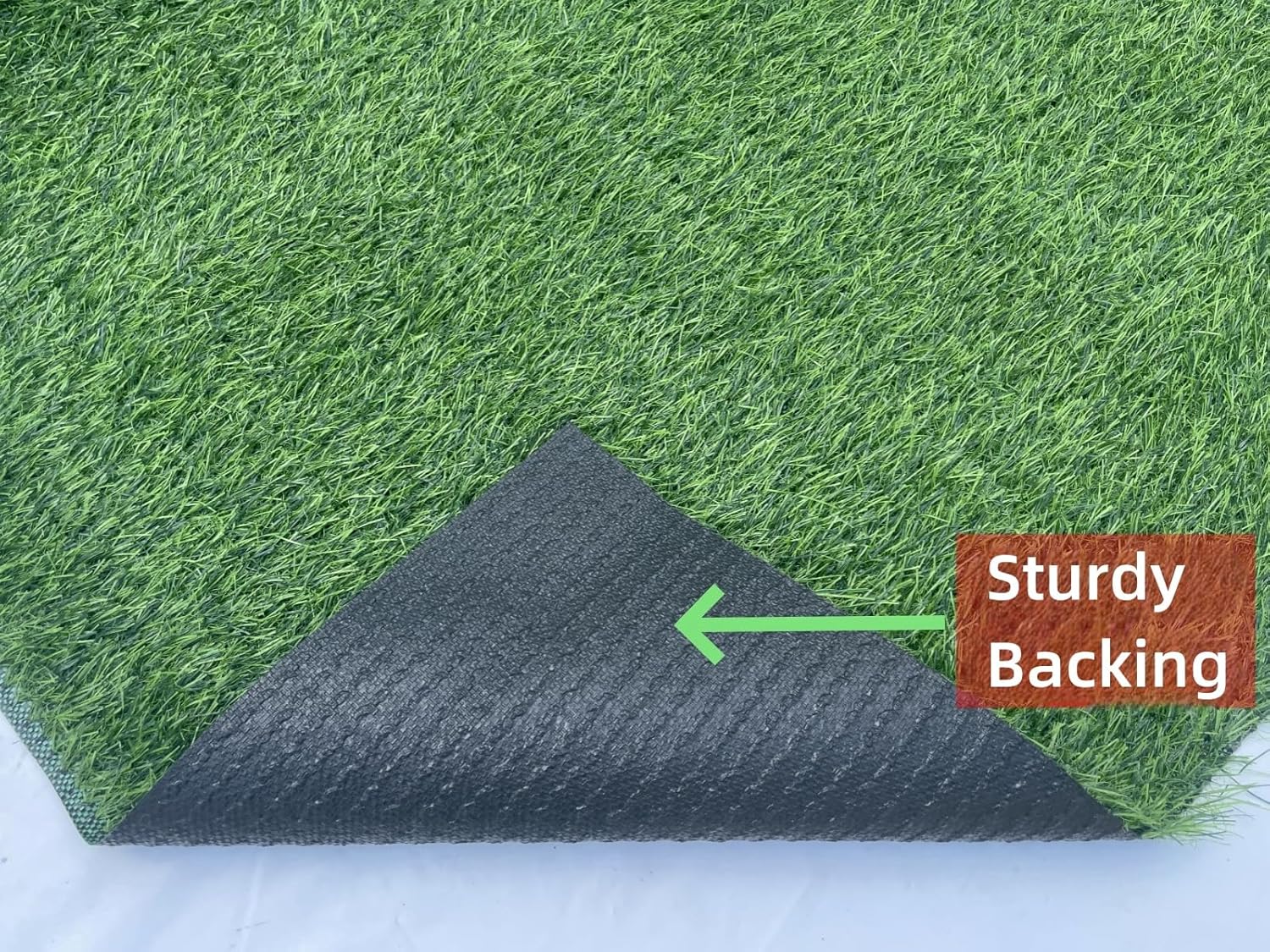 Artificial Grass Rug 5 ft x 24 ft, Synthetic Fake Grass Turf Mat for Indoor Outdoor Garden Home Decor, 0.8" Pile Height