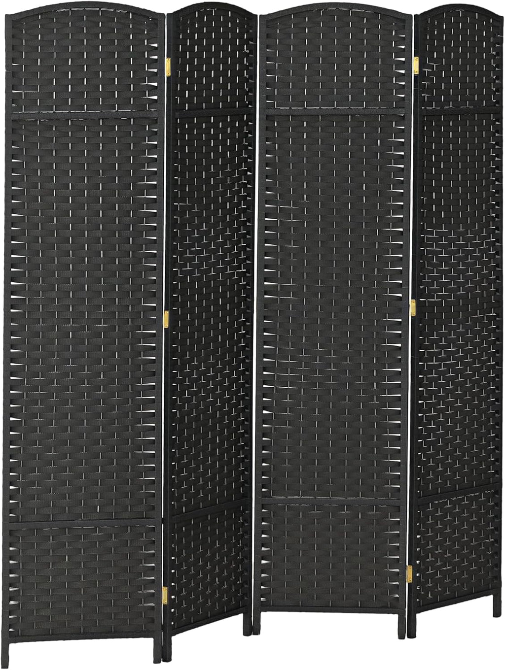 HOMCOM Room Divider, 4 Panel Folding Privacy Screen, 5.6' Tall Freestanding Partition for Home Office, Bedroom, Black