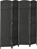 HOMCOM Room Divider, 4 Panel Folding Privacy Screen, 5.6' Tall Freestanding Partition for Home Office, Bedroom, Black