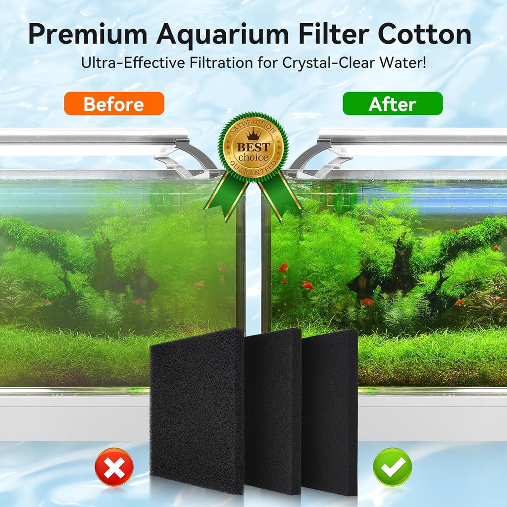 Borlech Aquarium Filter Sponge Pad, Filter Media Foam Sponges, Filter Accessories for Fish Tanks and Ponds (18.5"x18.5"x1.6", 50PPI, 2 Pack)