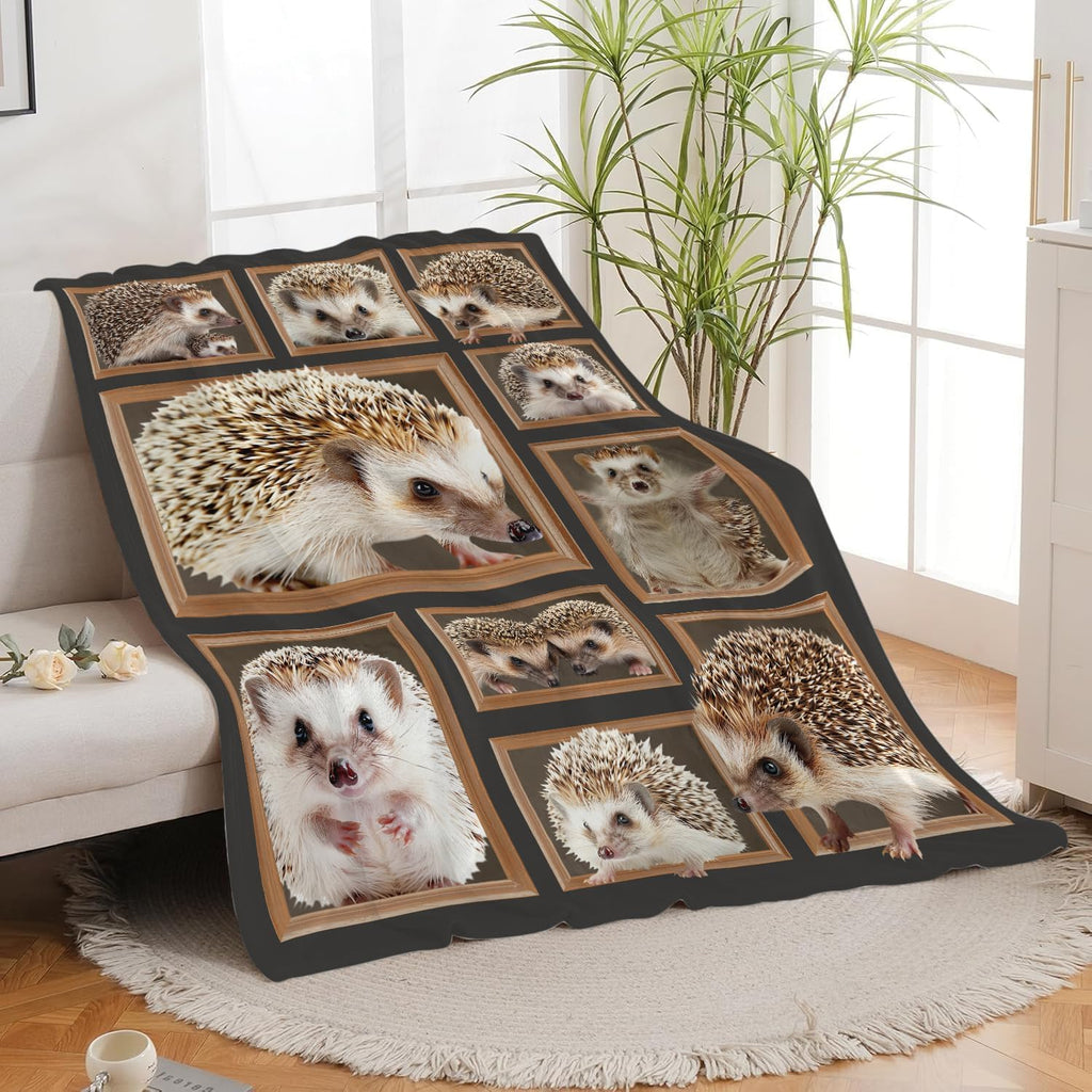 Hedgehog Blanket Hedgehog Throw Blanket Gifts for Girls Women Kids Boys Adults Men Super Soft Cozy Plush Fluffy Fuzzy Fleece Blanket Home Decor 50''X60''