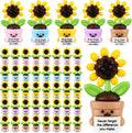 Gejoy 50 Pcs Mini Rubber Sunflower Toys Positive Gifts Colorful Sunflower Figures Decorations and Encouragement Birthday Motivational Gifts for Colleague Staff Teacher