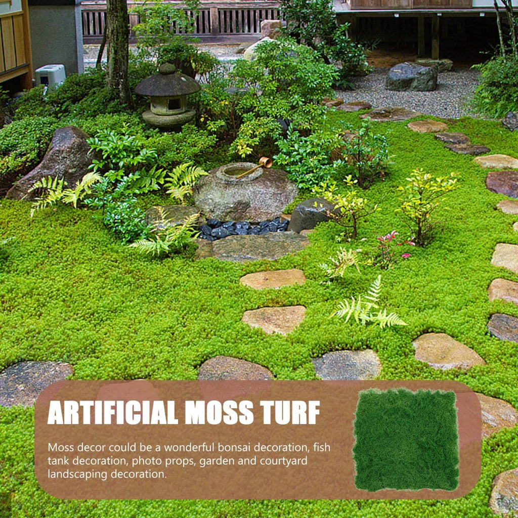 SEWACC Simulated Silk Moss Mat 20 Inch Faux Green Moss Turf for Outdoor Landscaping Window Display Terrariums and Miniature Garden Decoration