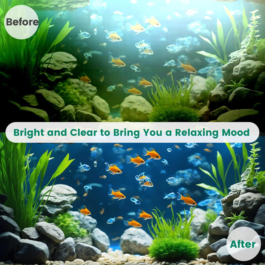 Aquarium Filter U-V for 40-150 Gallon, 400GPH Fish Filter with 9W U-V Double Light Green Water and Algae Submersible Powerful Clean Pump for Turtle Tank Freshwater Crystal Green Killing