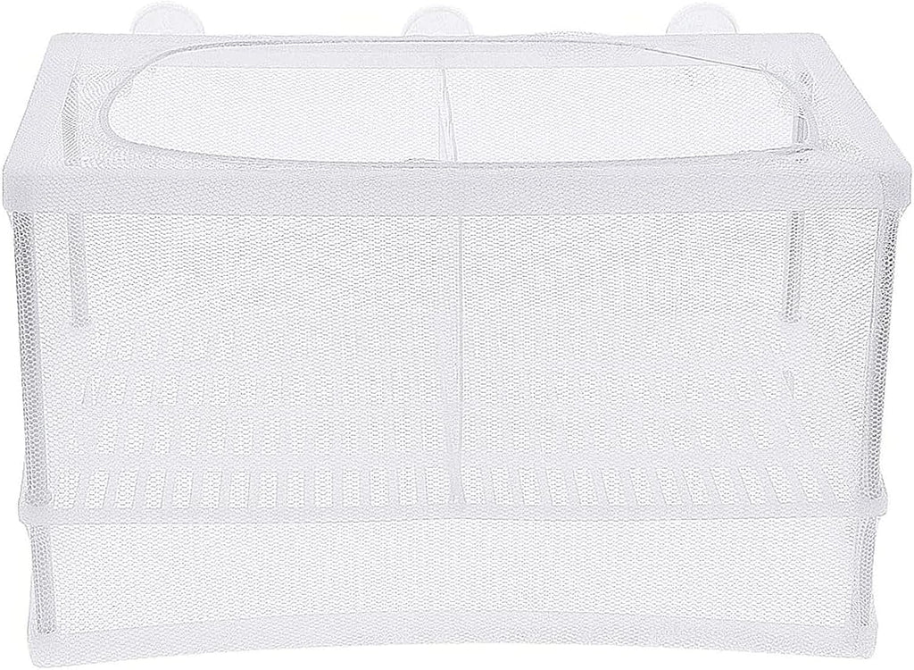 Aquarium Fish Breeder Box, Fish Isolation Box, Hatching Box, Juvenile Fish Spawning Incubator, Water Isolation Net Hatcher, Nylon Mesh Fish Fry Hatchery Breeder Box Separation Net（White L）