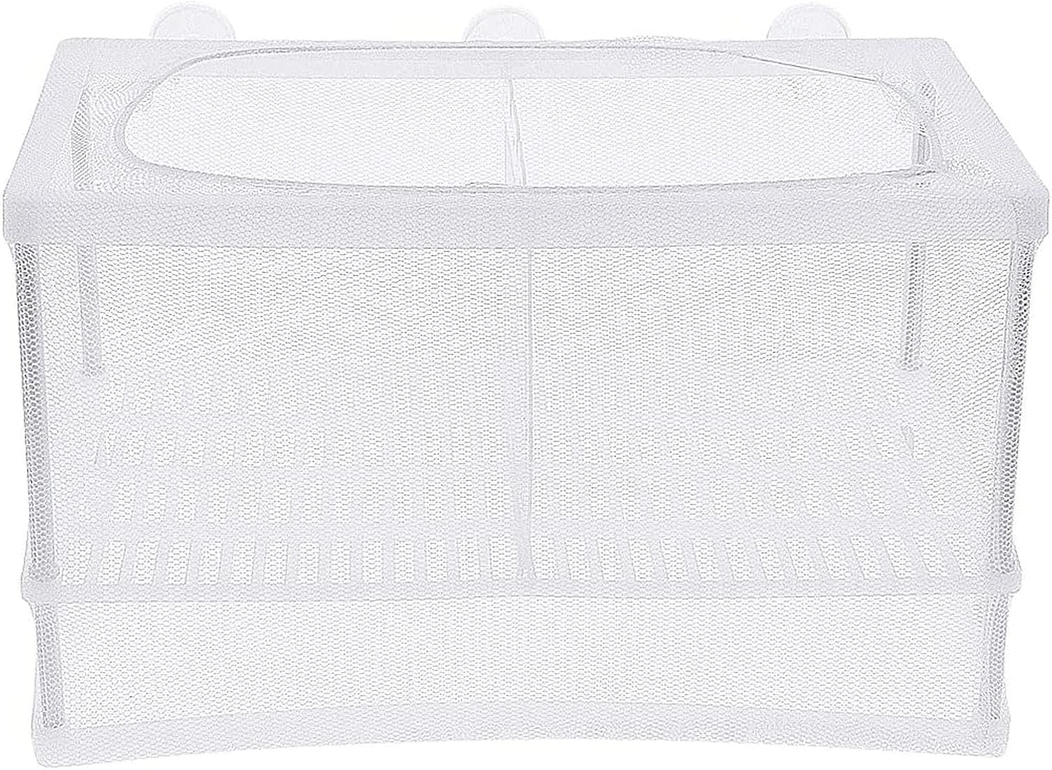Aquarium Fish Breeder Box, Fish Isolation Box, Hatching Box, Juvenile Fish Spawning Incubator, Water Isolation Net Hatcher, Nylon Mesh Fish Fry Hatchery Breeder Box Separation Net（White L）