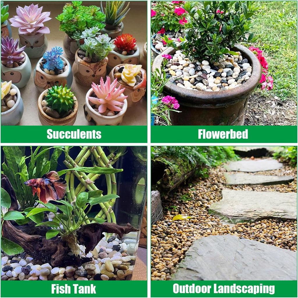 River Rocks 20 Lbs,0.4-1.2 Inch Pebbles for Indoor Plants, High Polished Stones for Garden Landscaping, Smooth Gravel Filler for Outdoor Plants, Succulents, Fish Tank and Vases