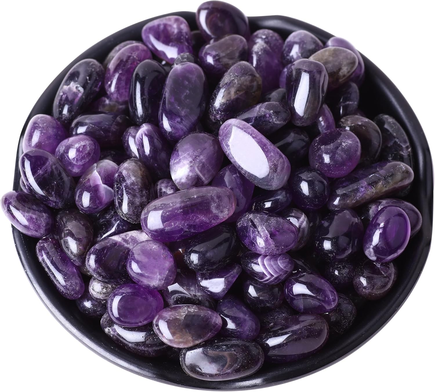 Polished Amethyst Crystals 0.62lb Natural Gemstones Crystal Bulk Tumbled Polished Stones Irregular Rocks Chakra Colorful Crystal Vase Filler Decoration Energy Reiki Beginners Birthday Gifts