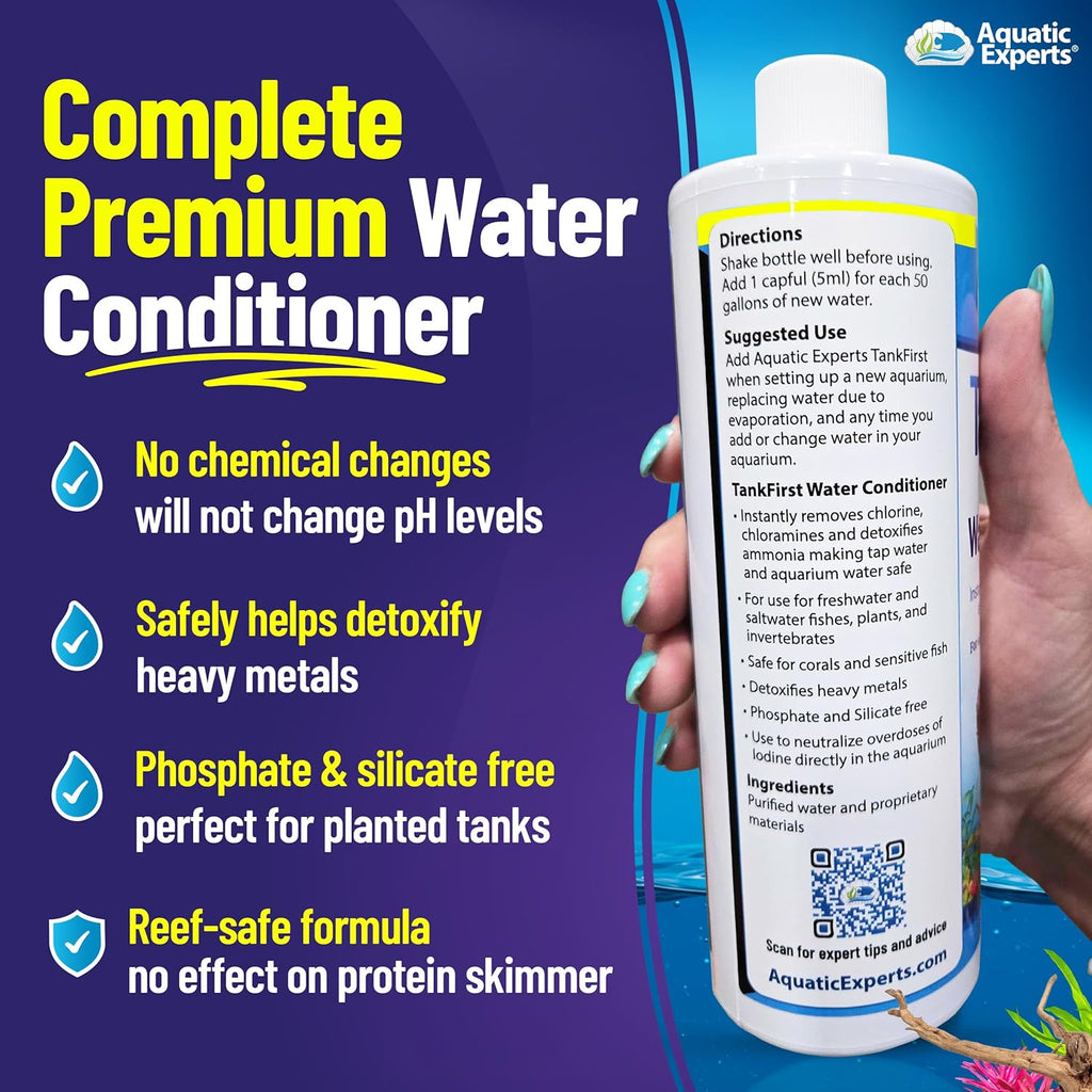 TankFirst Complete Aquarium Water Conditioner - Fish Water Conditioner, Instantly Removes Chlorine, Chloramines, and detoxifies Ammonia from Fish Tank (TankFirst Concentrate, 1 L)
