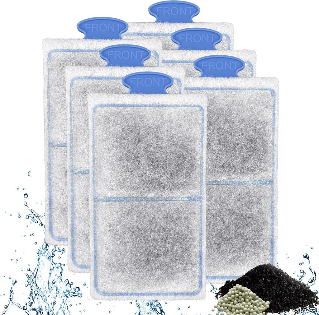 driamor 6 Pack PF-S Filter Cartridges Compatible with PF10 Power Filters, Small Fish Tank Filters Cartridge Replacement with Zeolite