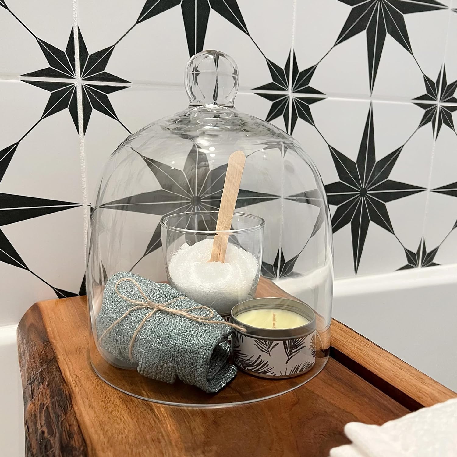Plymor 7.875 inch x 9.5 inch Bell Jar Glass Display Dome Cloche (Interior Size 7.5" x 7.5")
