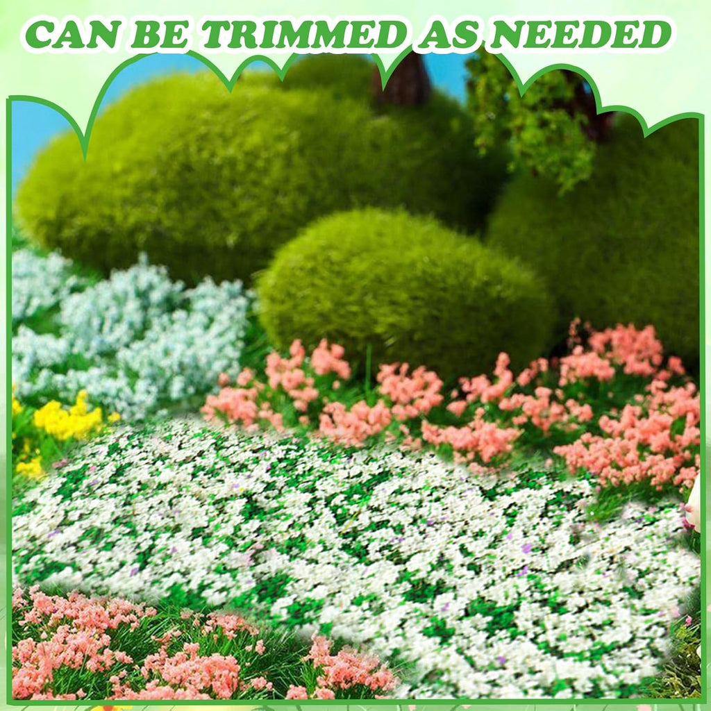 Warmtree Hand Torn Model Grass Tufts Flower Cluster for Miniature Scenery Applicable for N & HO Scale for Train Layouts, Diorama Supplies, and Architectural Models (White)