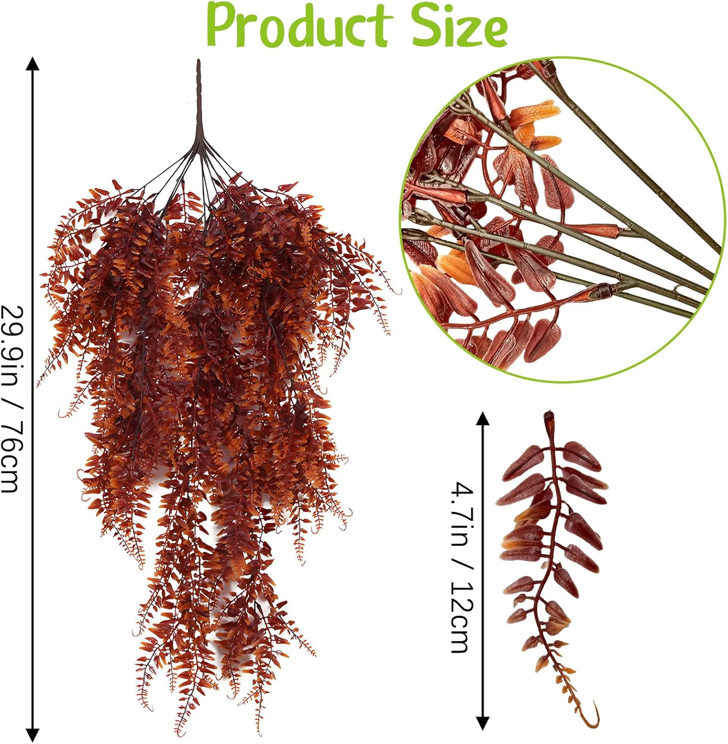 Hamiledyi Reptile Plants 2 Pcs Hanging Terrarium Plants Fake Plant Reptile Tank Accessories for Leopard Gecko Bearded Dragon, Snake, Lizard Habitat (Red)