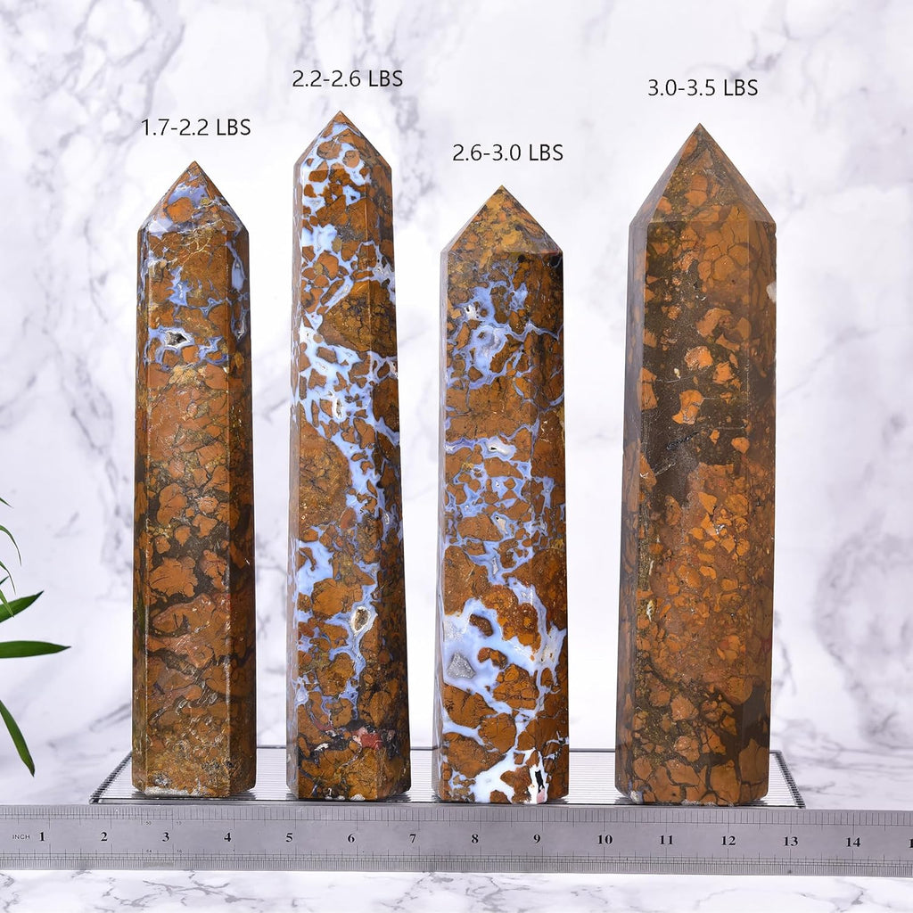 JIC Gem Large Yellow Agate Crystal Obelisk Tower Natural Yellow Healing Crystal Geode Druzy Point Wand 6 Faceted Reiki Meditation Therapy Decor Crystal Gift 2.6-3.0 Lbs